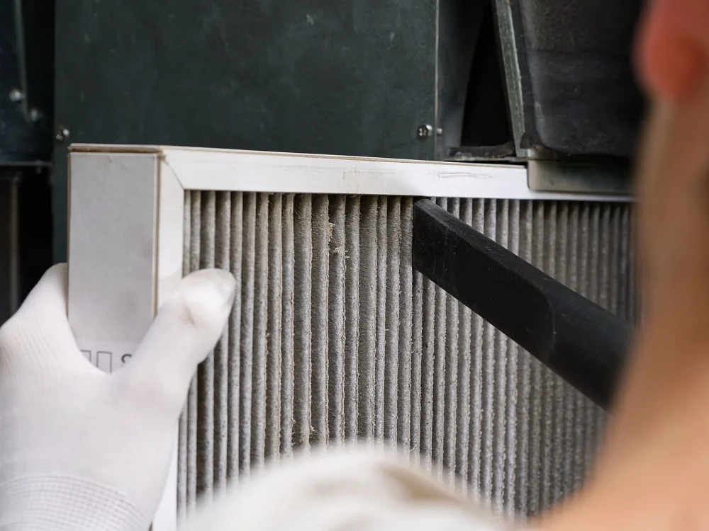 replacing filter in the central